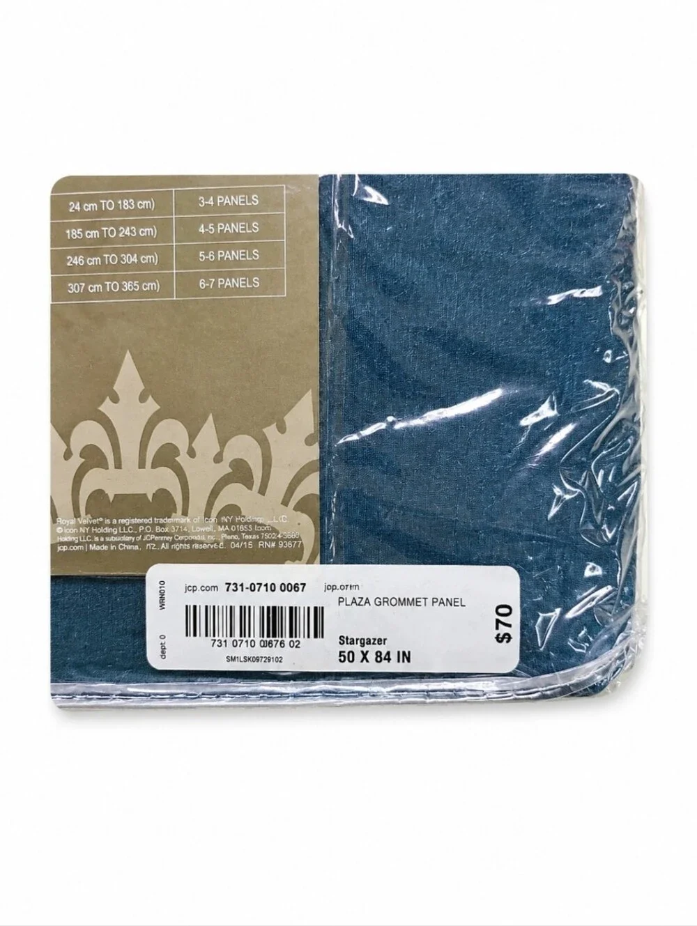 Royal Velvet Plaza Blackout Curtains Teal Stargazer 50x84 - Set of 2